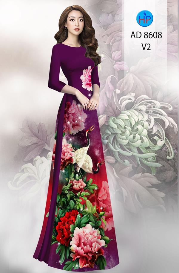 Vải Áo Dài Hoa In 3D mới ra AD 8608 42 Vải Áo Dài Hoa In 3D mới ra AD 8608