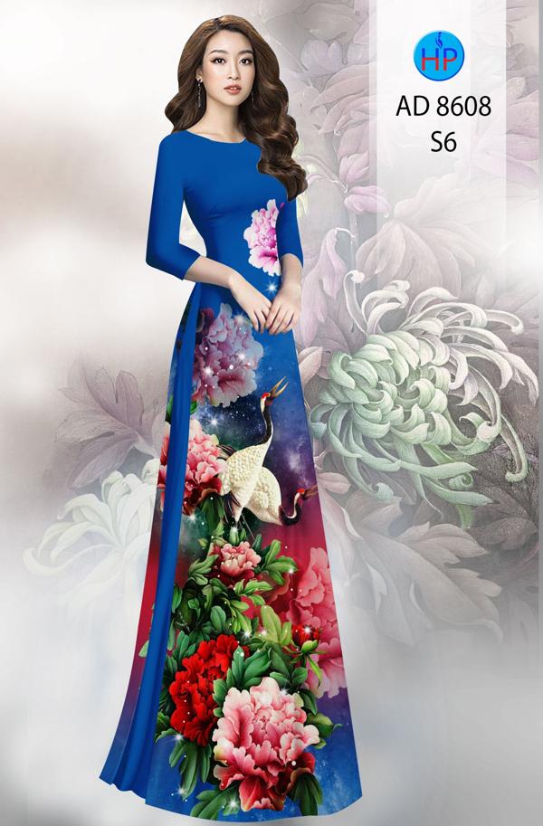 Vải Áo Dài Hoa In 3D mới ra AD 8608 43 Vải Áo Dài Hoa In 3D mới ra AD 8608