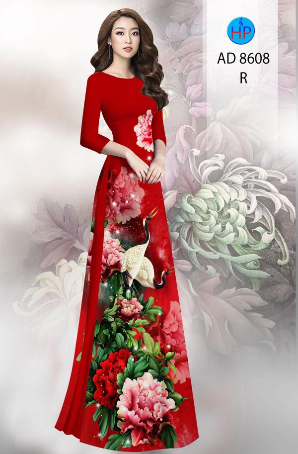 Vải Áo Dài Hoa In 3D mới ra AD 8608 41 Vải Áo Dài Hoa In 3D mới ra AD 8608