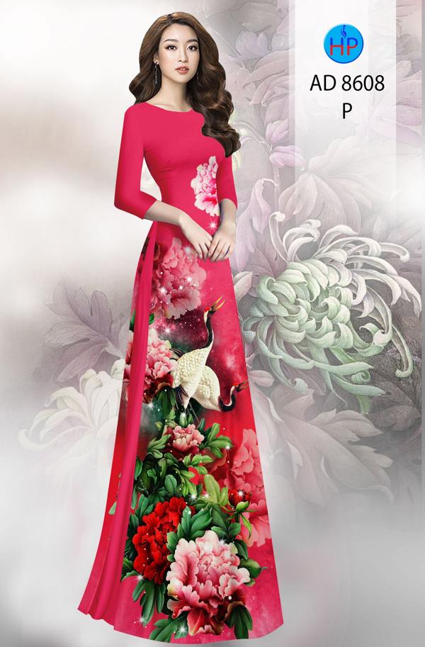 Vải Áo Dài Hoa In 3D mới ra AD 8608 48 Vải Áo Dài Hoa In 3D mới ra AD 8608