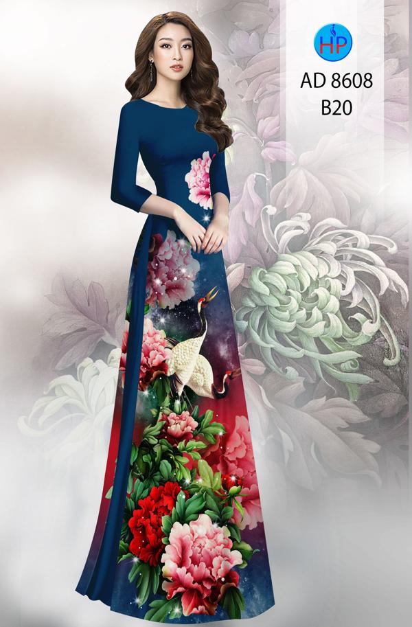 Vải Áo Dài Hoa In 3D mới ra AD 8608 47 Vải Áo Dài Hoa In 3D mới ra AD 8608