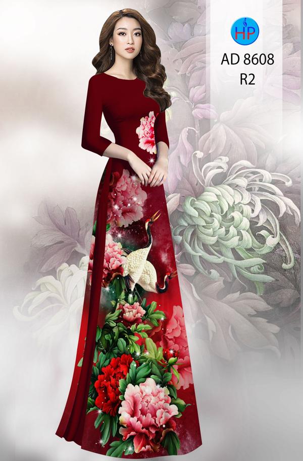 Vải Áo Dài Hoa In 3D mới ra AD 8608 52 Vải Áo Dài Hoa In 3D mới ra AD 8608