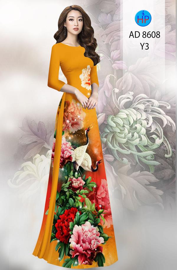 Vải Áo Dài Hoa In 3D mới ra AD 8608 49 Vải Áo Dài Hoa In 3D mới ra AD 8608