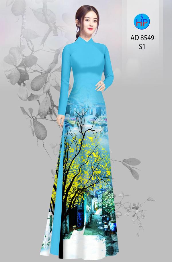 Vải Áo Dài Hoa Mai kiểu mới AD 8549 40 Vải Áo Dài Hoa Mai kiểu mới AD 8549