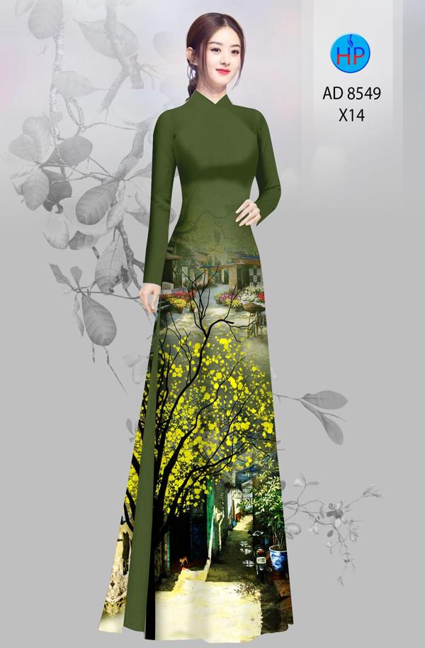 Vải Áo Dài Hoa Mai kiểu mới AD 8549 50 Vải Áo Dài Hoa Mai kiểu mới AD 8549
