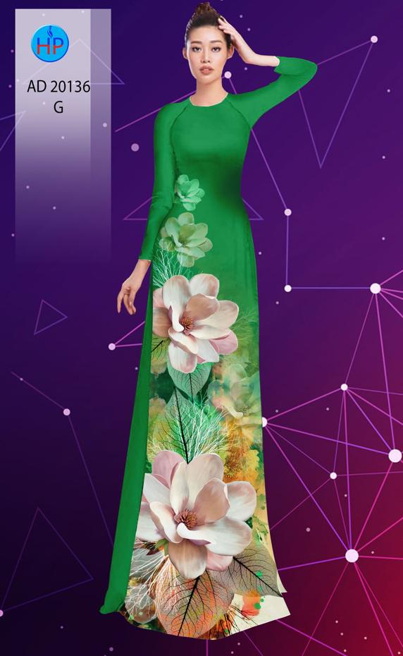 Vải Áo Dài Hoa In 3D kiểu mới AD 20136