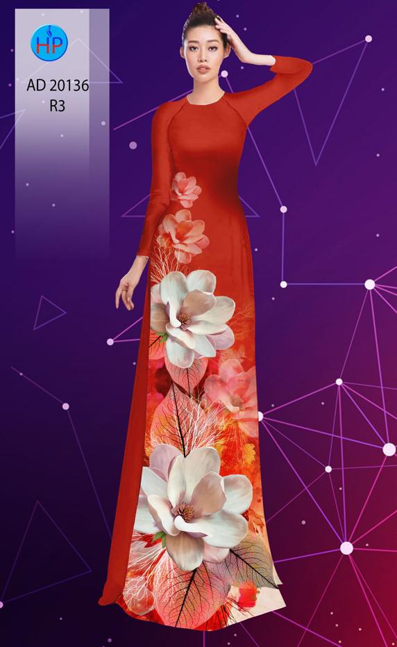 Vải Áo Dài Hoa In 3D kiểu mới AD 20136