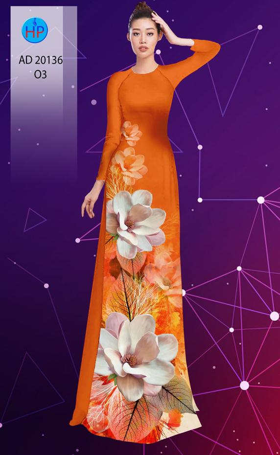 Vải Áo Dài Hoa In 3D kiểu mới AD 20136