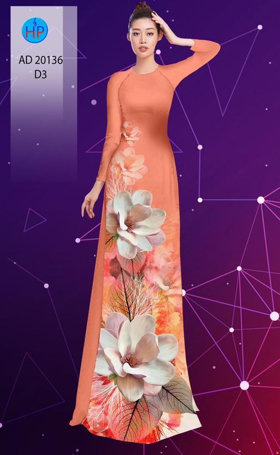 Vải Áo Dài Hoa In 3D kiểu mới AD 20136
