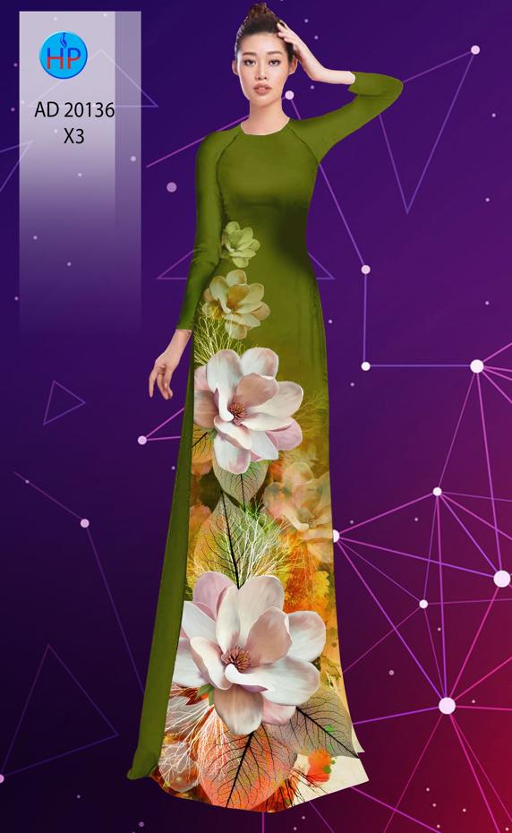 Vải Áo Dài Hoa In 3D kiểu mới AD 20136