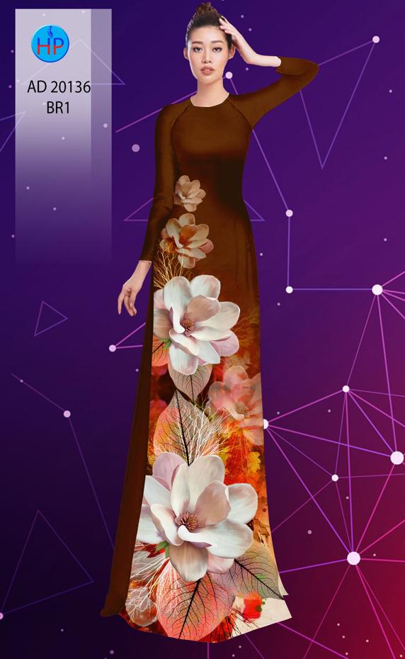 Vải Áo Dài Hoa In 3D kiểu mới AD 20136