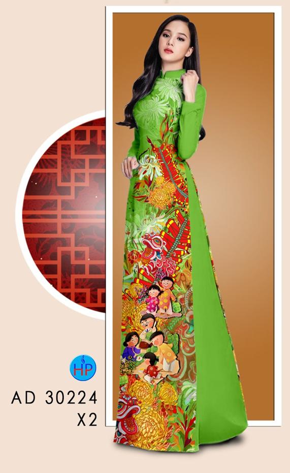 Vải Áo Dài Tết Sum Vầy kiểu mới AD 30224