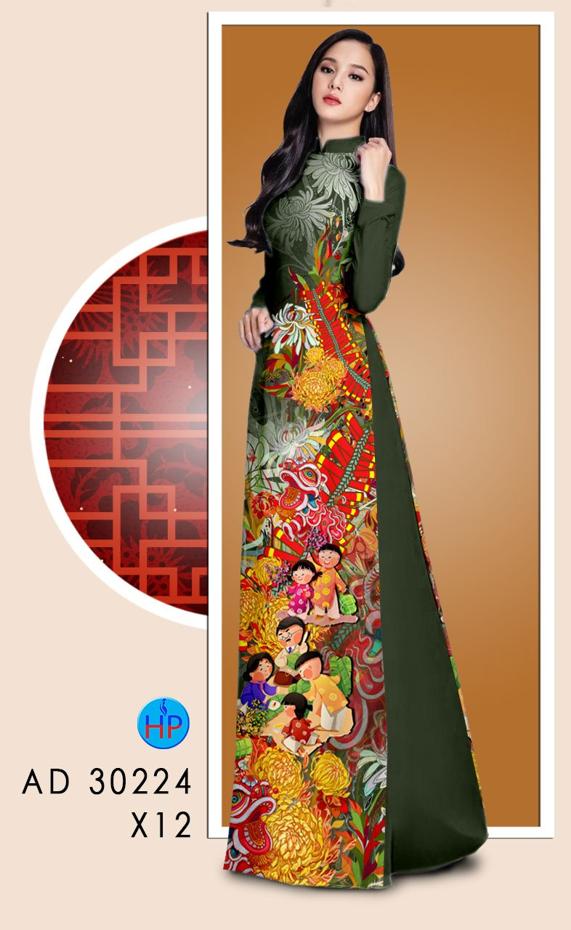 Vải Áo Dài Tết Sum Vầy kiểu mới AD 30224