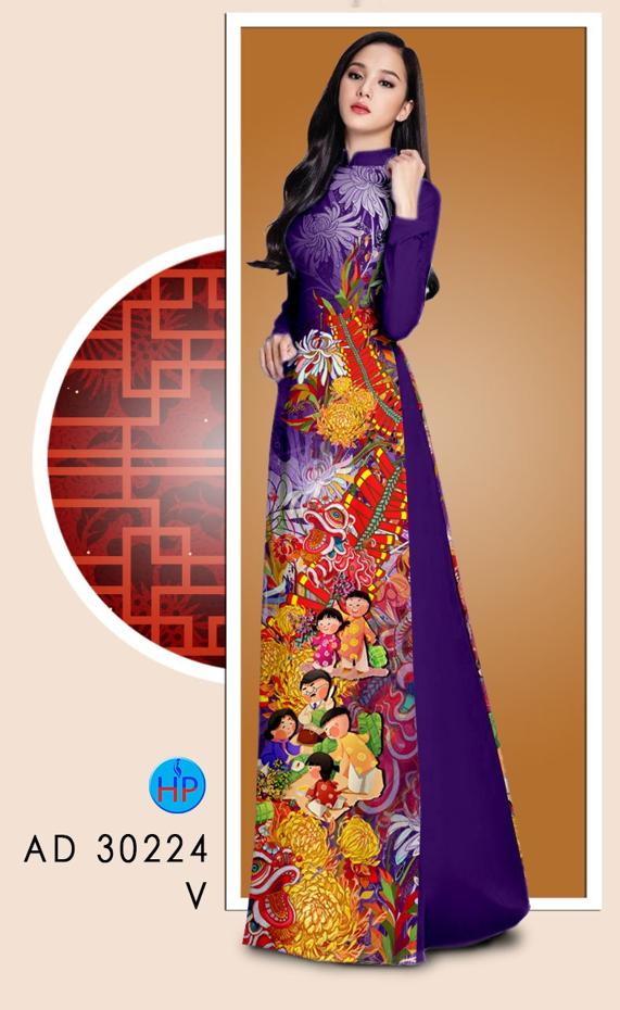 Vải Áo Dài Tết Sum Vầy kiểu mới AD 30224