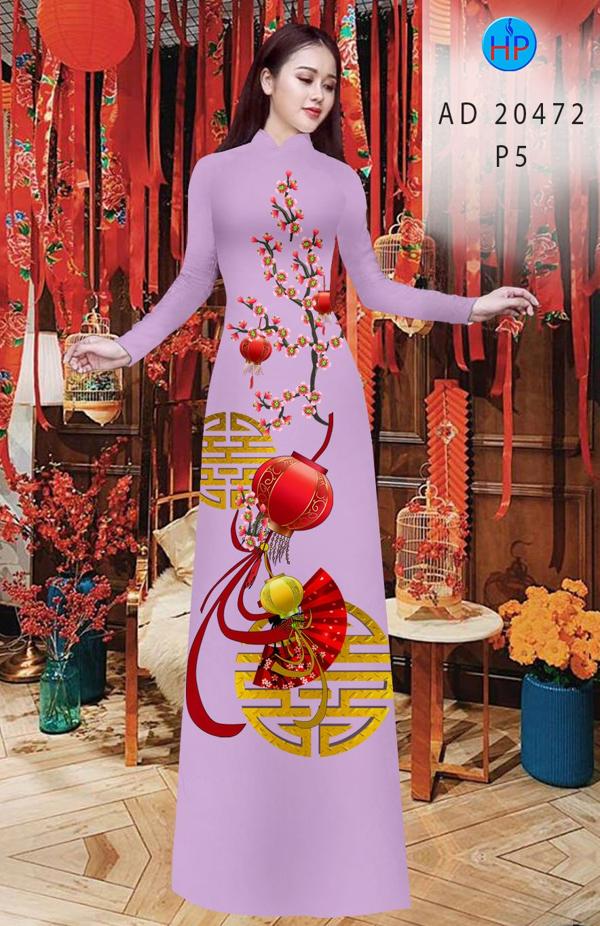 Vải Áo Dài Hoa Đào Tết thiết kế 2020 AD 20472