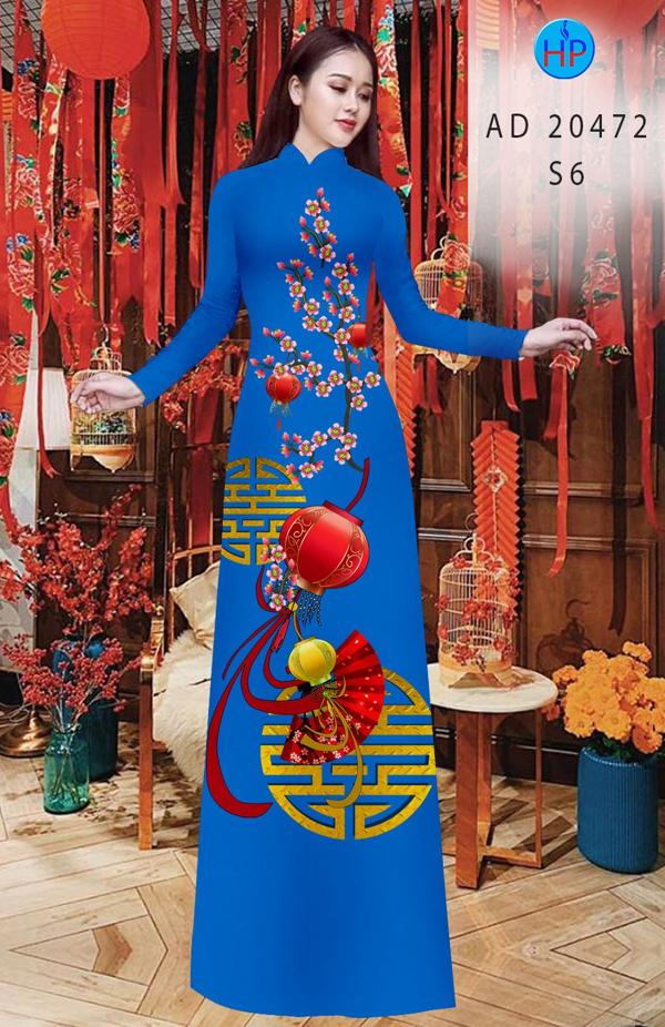 Vải Áo Dài Hoa Đào Tết thiết kế 2020 AD 20472