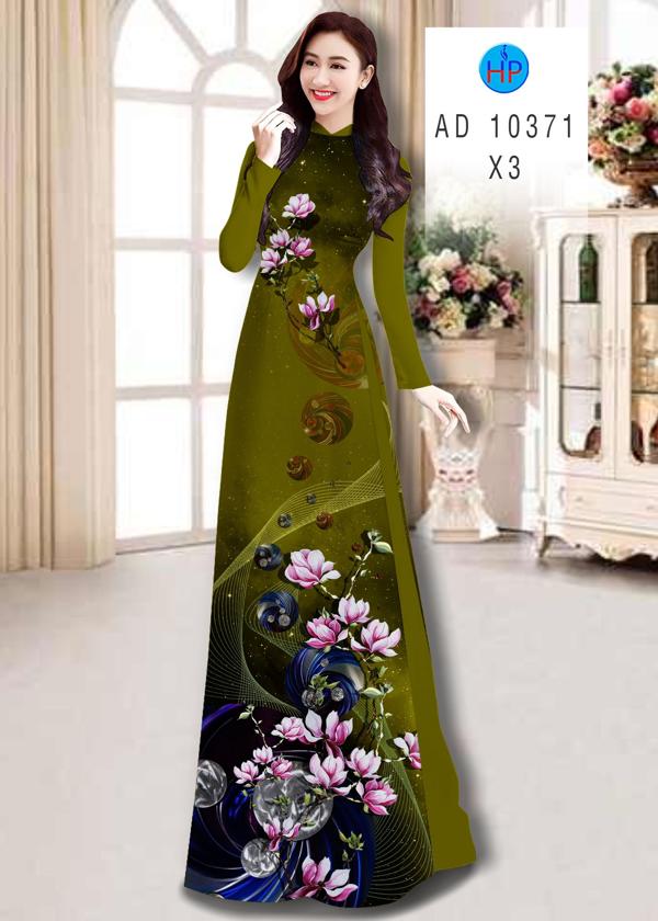 Vải Áo Dài Hoa In 3D kiểu mới AD 10371 39 Vải Áo Dài Hoa In 3D kiểu mới AD 10371
