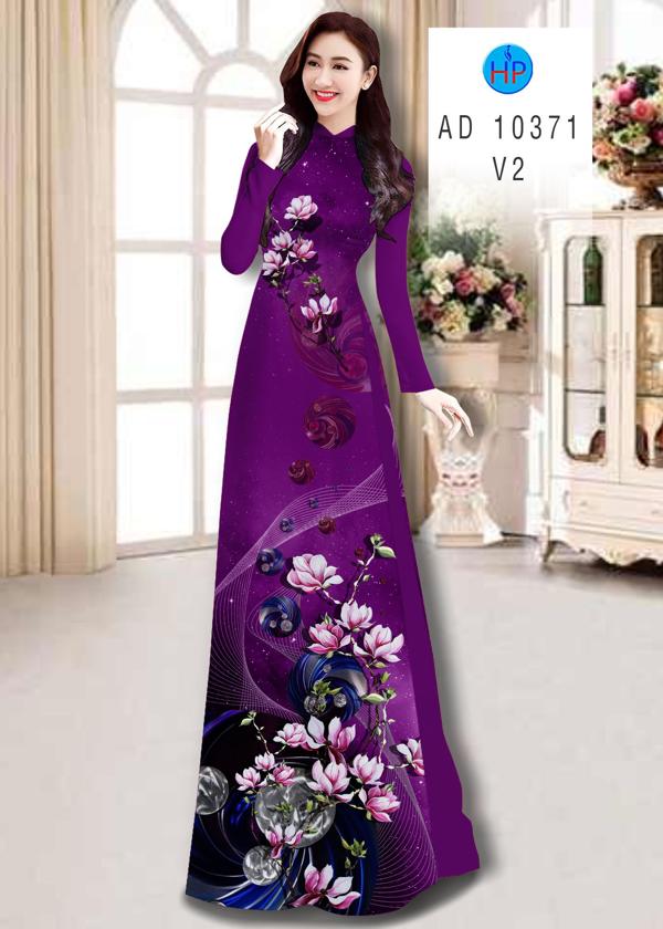 Vải Áo Dài Hoa In 3D kiểu mới AD 10371 40 Vải Áo Dài Hoa In 3D kiểu mới AD 10371