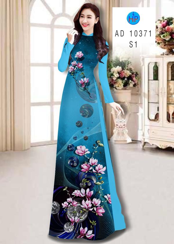 Vải Áo Dài Hoa In 3D kiểu mới AD 10371 41 Vải Áo Dài Hoa In 3D kiểu mới AD 10371