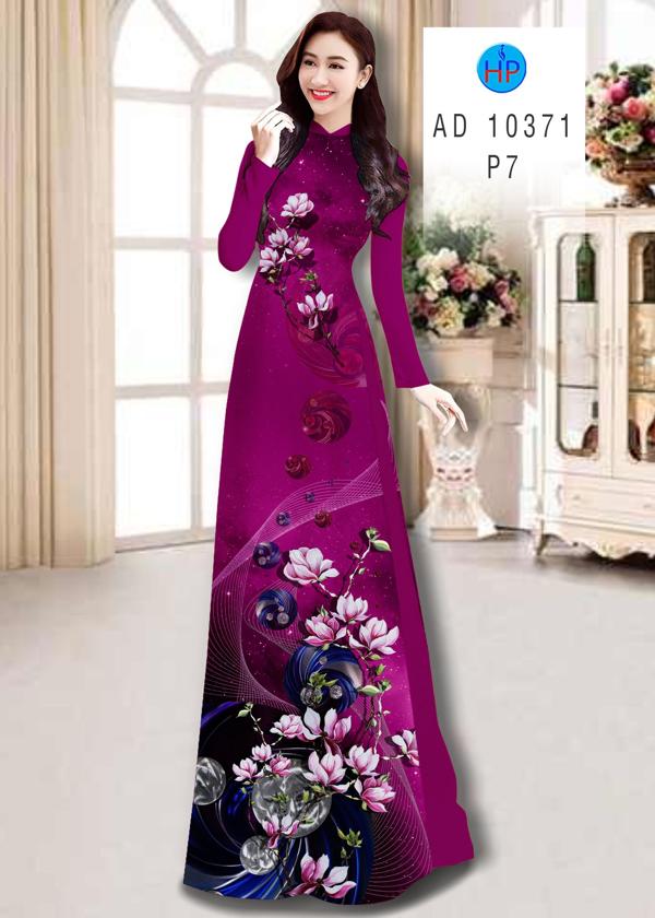Vải Áo Dài Hoa In 3D kiểu mới AD 10371 46 Vải Áo Dài Hoa In 3D kiểu mới AD 10371