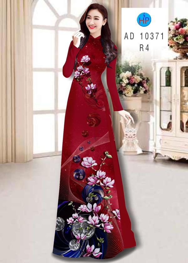 Vải Áo Dài Hoa In 3D kiểu mới AD 10371 45 Vải Áo Dài Hoa In 3D kiểu mới AD 10371