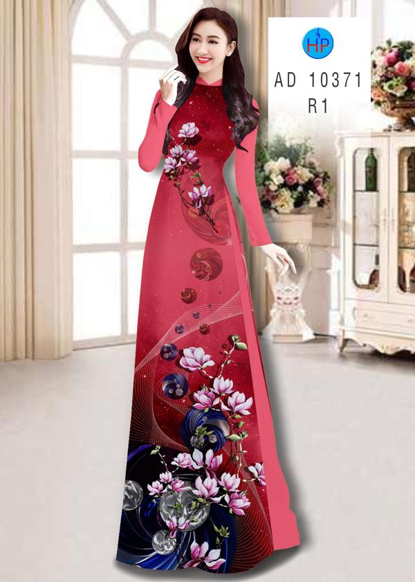 Vải Áo Dài Hoa In 3D kiểu mới AD 10371 44 Vải Áo Dài Hoa In 3D kiểu mới AD 10371