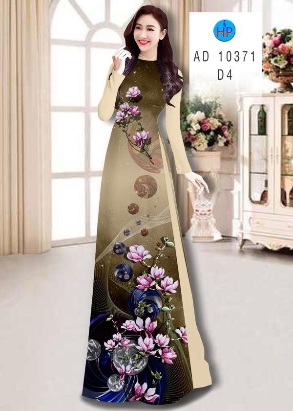 Vải Áo Dài Hoa In 3D kiểu mới AD 10371 49 Vải Áo Dài Hoa In 3D kiểu mới AD 10371