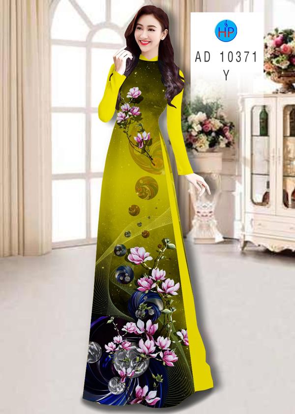 Vải Áo Dài Hoa In 3D kiểu mới AD 10371 55 Vải Áo Dài Hoa In 3D kiểu mới AD 10371