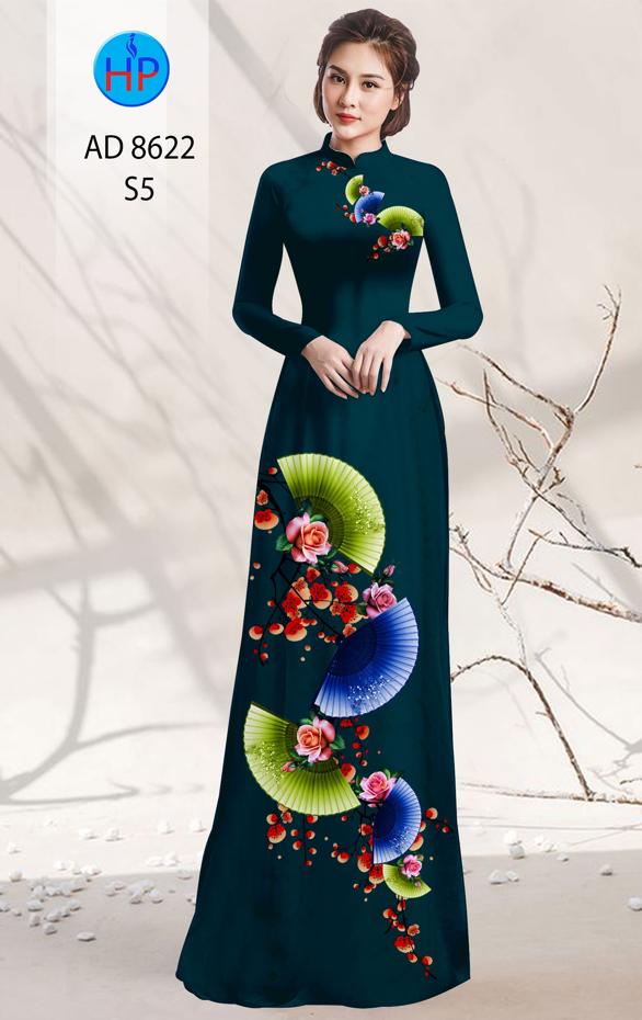 Vải Áo Dài Hoa In 3D thiết kế 2020 AD 8622