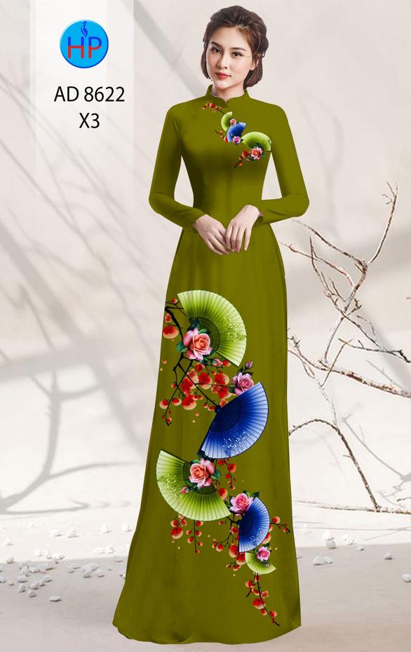 Vải Áo Dài Hoa In 3D thiết kế 2020 AD 8622