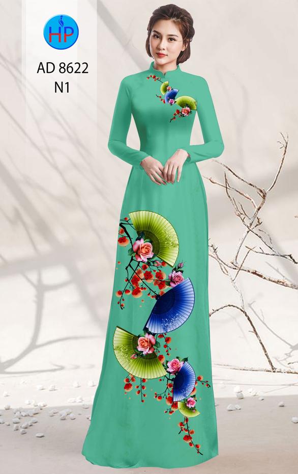 Vải Áo Dài Hoa In 3D thiết kế 2020 AD 8622