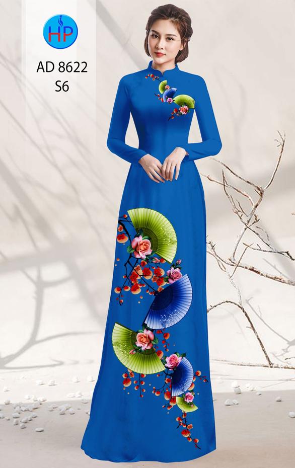 Vải Áo Dài Hoa In 3D thiết kế 2020 AD 8622