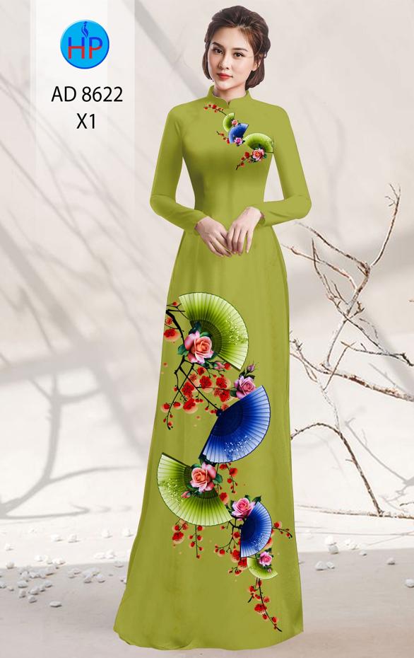 Vải Áo Dài Hoa In 3D thiết kế 2020 AD 8622