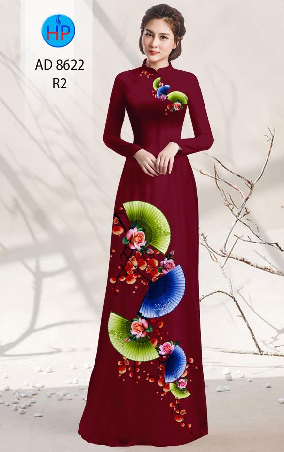 Vải Áo Dài Hoa In 3D thiết kế 2020 AD 8622