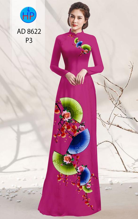 Vải Áo Dài Hoa In 3D thiết kế 2020 AD 8622