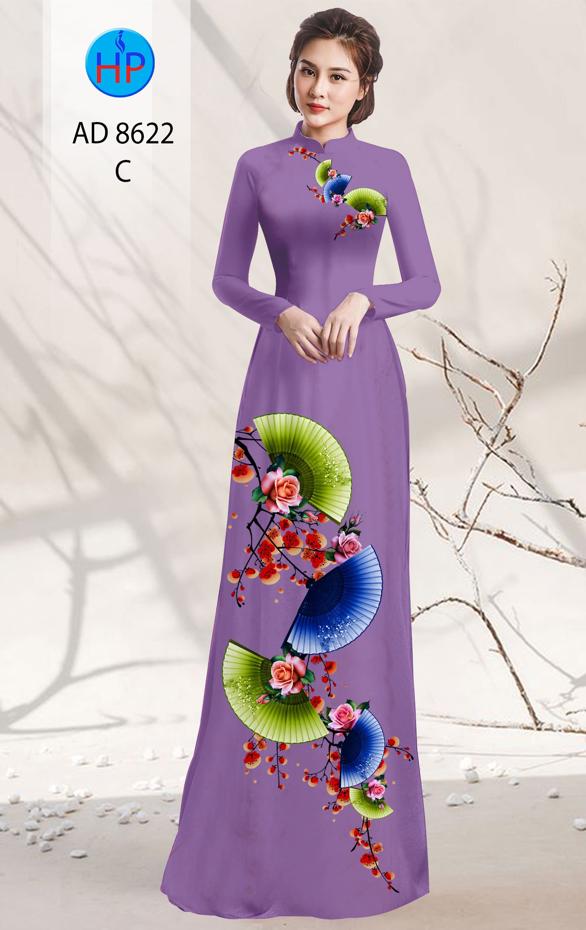 Vải Áo Dài Hoa In 3D thiết kế 2020 AD 8622