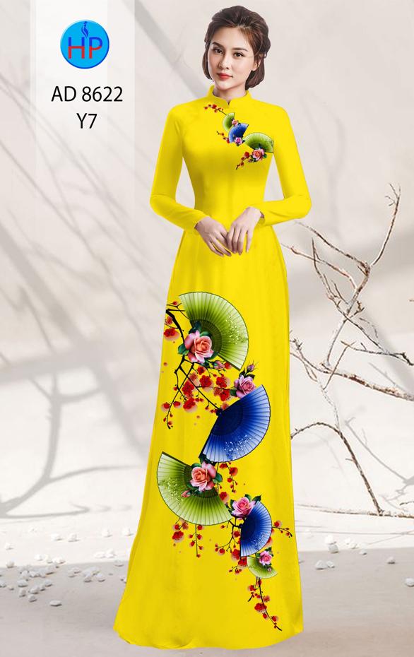 Vải Áo Dài Hoa In 3D thiết kế 2020 AD 8622