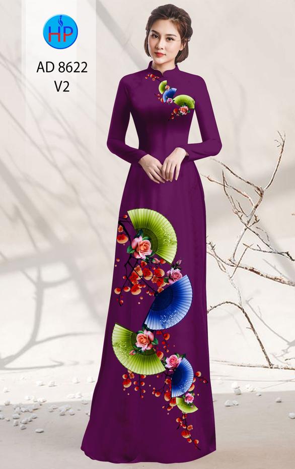 Vải Áo Dài Hoa In 3D thiết kế 2020 AD 8622