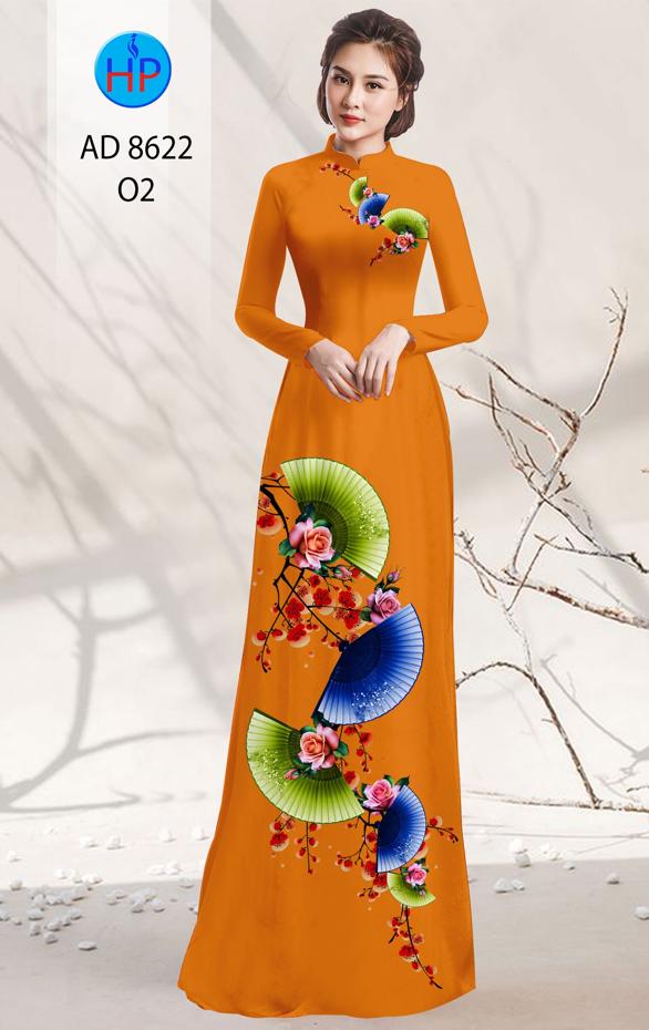 Vải Áo Dài Hoa In 3D thiết kế 2020 AD 8622