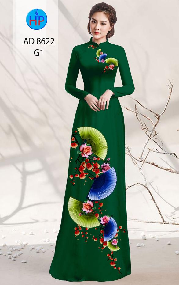 Vải Áo Dài Hoa In 3D thiết kế 2020 AD 8622