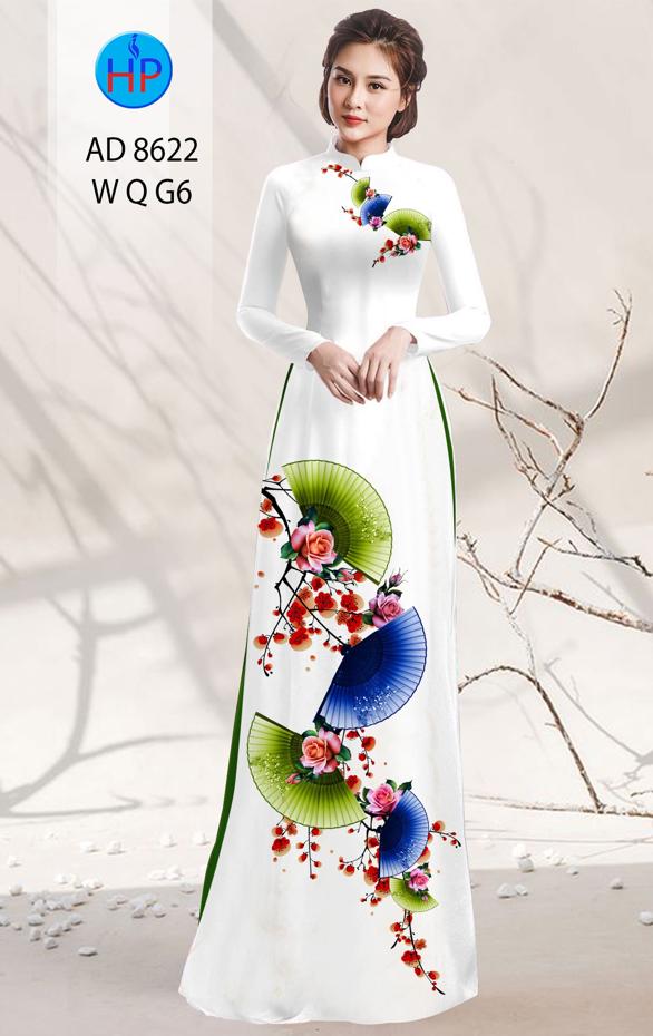 Vải Áo Dài Hoa In 3D thiết kế 2020 AD 8622