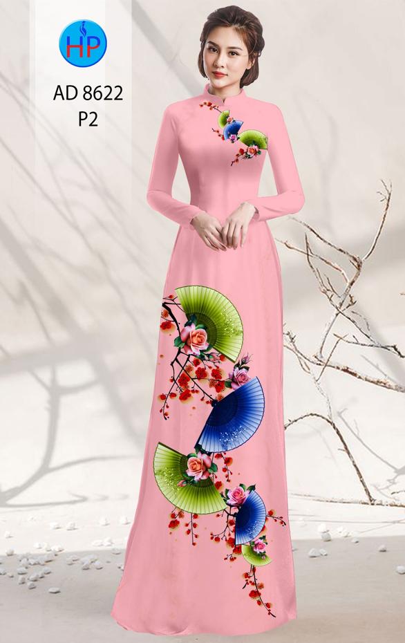 Vải Áo Dài Hoa In 3D thiết kế 2020 AD 8622