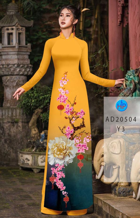 Vải Áo Dài Hoa Đào Đón Tết thiết kế 2020 AD 20504