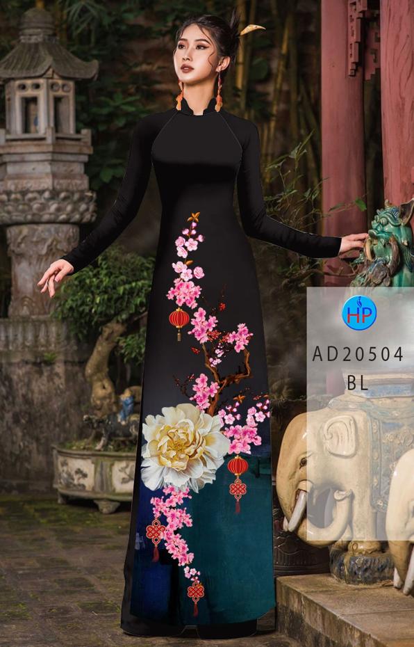 Vải Áo Dài Hoa Đào Đón Tết thiết kế 2020 AD 20504