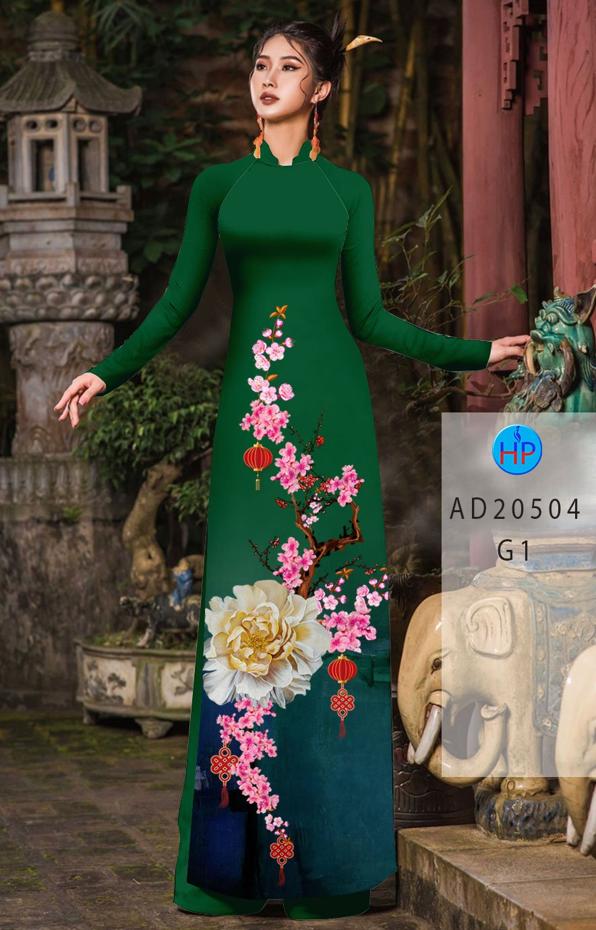 Vải Áo Dài Hoa Đào Đón Tết thiết kế 2020 AD 20504