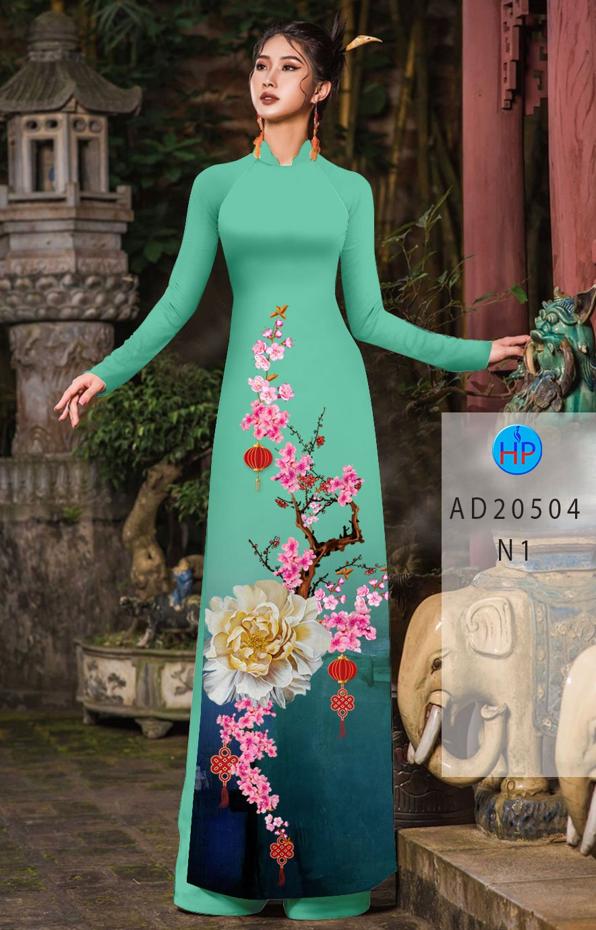 Vải Áo Dài Hoa Đào Đón Tết thiết kế 2020 AD 20504
