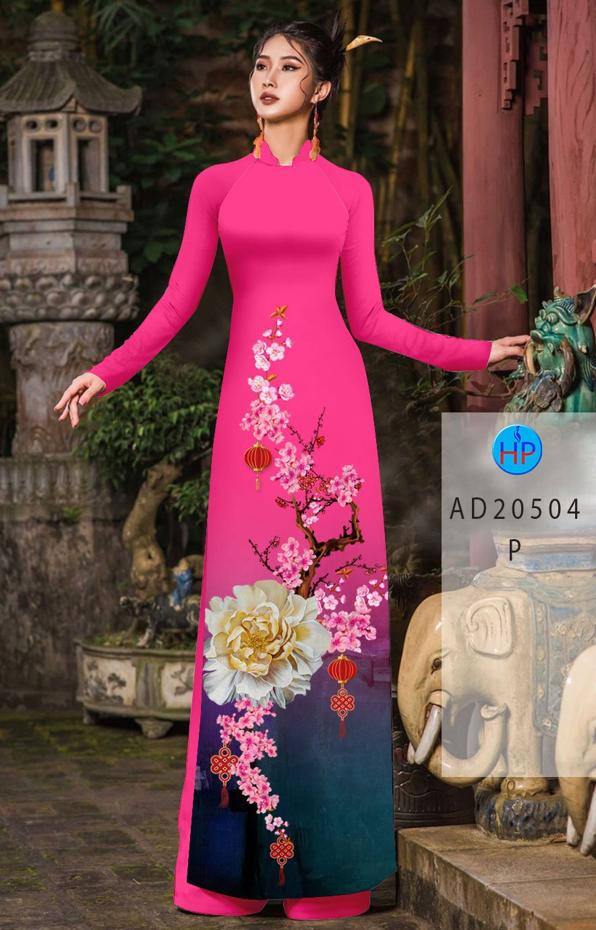 Vải Áo Dài Hoa Đào Đón Tết thiết kế 2020 AD 20504