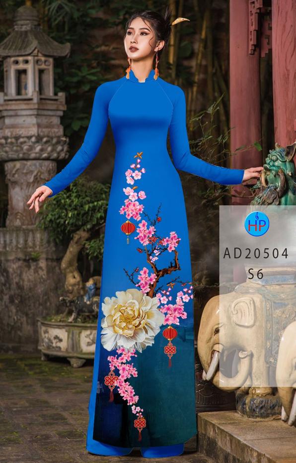 Vải Áo Dài Hoa Đào Đón Tết thiết kế 2020 AD 20504