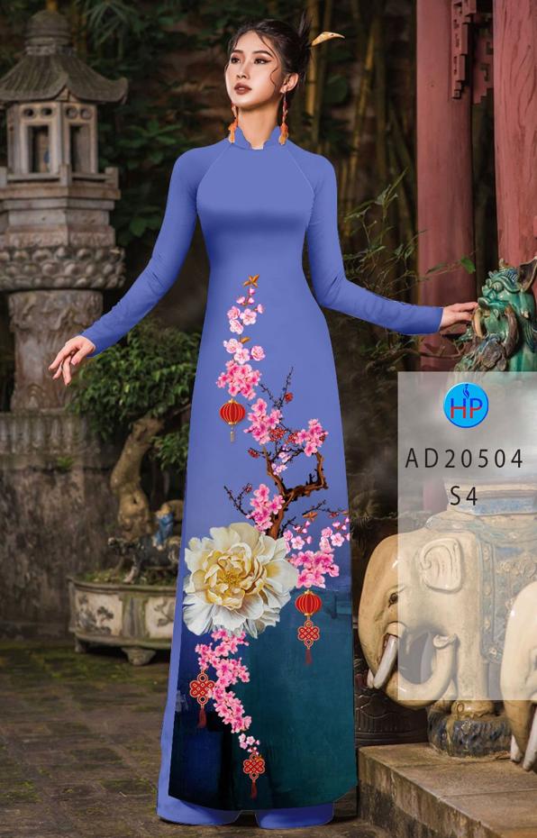 Vải Áo Dài Hoa Đào Đón Tết thiết kế 2020 AD 20504