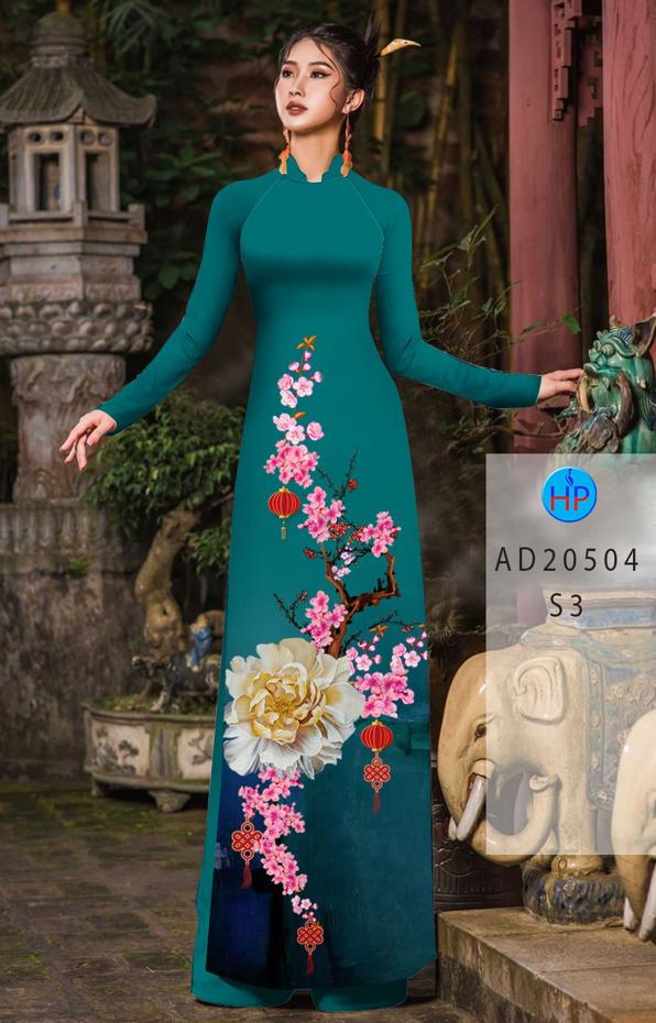 Vải Áo Dài Hoa Đào Đón Tết thiết kế 2020 AD 20504